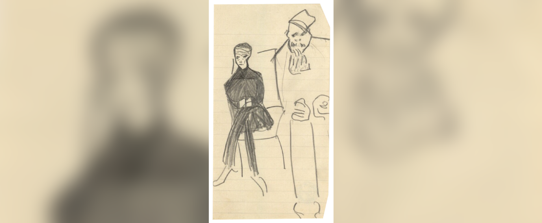 Two seated figures by Franz Kafka